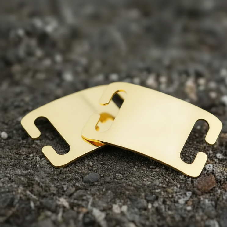 Engraved silent slide-on dog tag made from stainless steel Gold Color