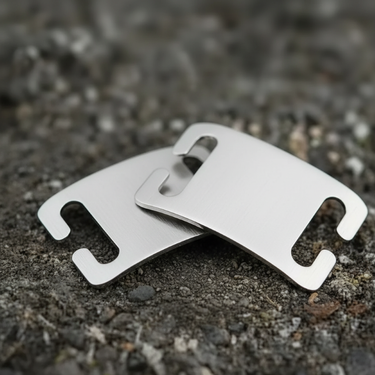 Engraved silent slide-on dog tag made from stainless steel Silver Color