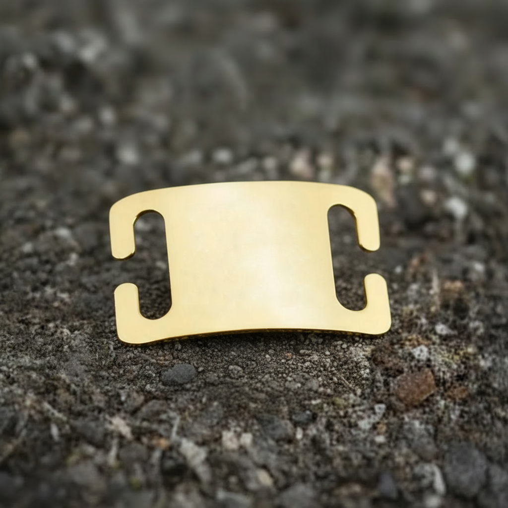 Engraved silent slide-on dog tag made from stainless steel Gold Color